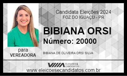 Candidato BIBIANA ORSI 2024 - FOZ DO IGUAÇU - Eleições