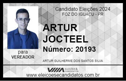 Candidato ARTUR JOCTEEL 2024 - FOZ DO IGUAÇU - Eleições