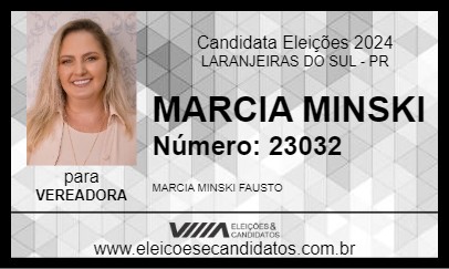 Candidato MARCIA MINSKI 2024 - LARANJEIRAS DO SUL - Eleições