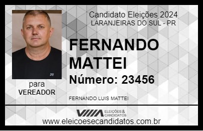 Candidato FERNANDO MATTEI 2024 - LARANJEIRAS DO SUL - Eleições