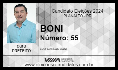 Candidato BONI 2024 - PLANALTO - Eleições