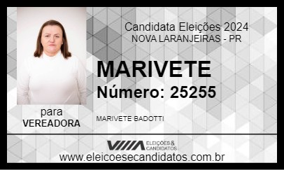 Candidato MARIVETE 2024 - NOVA LARANJEIRAS - Eleições