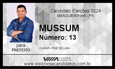 Candidato MUSSUM 2024 - MANGUEIRINHA - Eleições