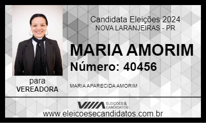 Candidato MARIA AMORIM 2024 - NOVA LARANJEIRAS - Eleições