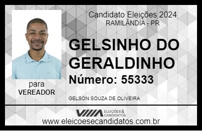 Candidato GELSINHO DO GERALDINHO 2024 - RAMILÂNDIA - Eleições