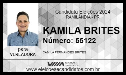 Candidato KAMILA BRITES 2024 - RAMILÂNDIA - Eleições