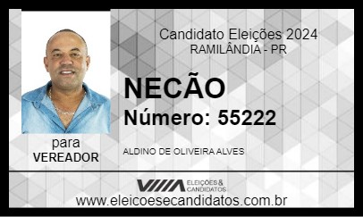 Candidato NECÃO 2024 - RAMILÂNDIA - Eleições