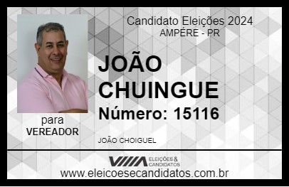 Candidato JOÃO CHUINGUE 2024 - AMPÉRE - Eleições