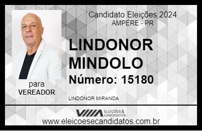 Candidato LINDONOR MINDOLO 2024 - AMPÉRE - Eleições