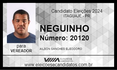 Candidato NEGUINHO 2024 - ITAGUAJÉ - Eleições