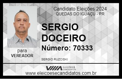 Candidato SERGIO DOCEIRO 2024 - QUEDAS DO IGUAÇU - Eleições