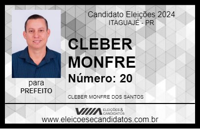 Candidato CLEBER MONFRE 2024 - ITAGUAJÉ - Eleições