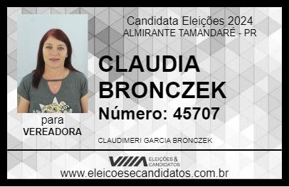 Candidato CLAUDIA BRONCZEK 2024 - ALMIRANTE TAMANDARÉ - Eleições