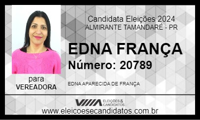 Candidato EDNA FRANÇA 2024 - ALMIRANTE TAMANDARÉ - Eleições