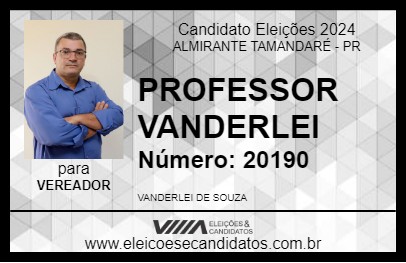 Candidato PROFESSOR VANDERLEI 2024 - ALMIRANTE TAMANDARÉ - Eleições