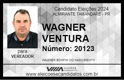 Candidato WAGNER VENTURA 2024 - ALMIRANTE TAMANDARÉ - Eleições