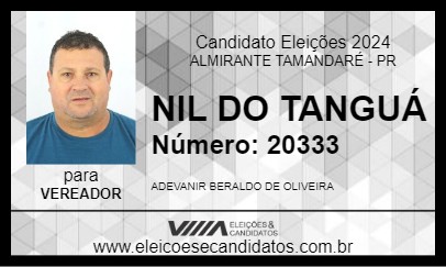 Candidato NIL DO TANGUÁ 2024 - ALMIRANTE TAMANDARÉ - Eleições