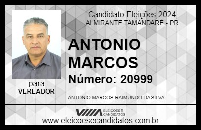 Candidato ANTONIO MARCOS 2024 - ALMIRANTE TAMANDARÉ - Eleições