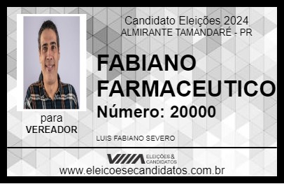 Candidato FABIANO FARMACEUTICO 2024 - ALMIRANTE TAMANDARÉ - Eleições