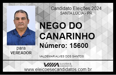 Candidato NEGO DO CANARINHO 2024 - SANTA LÚCIA - Eleições