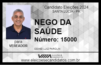 Candidato NEGO PAROLIN 2024 - SANTA LÚCIA - Eleições