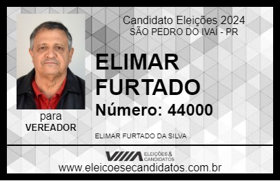 Candidato ELIMAR FURTADO 2024 - SÃO PEDRO DO IVAÍ - Eleições