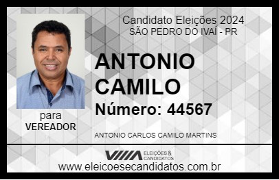 Candidato ANTONIO CAMILO 2024 - SÃO PEDRO DO IVAÍ - Eleições