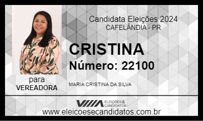 Candidato CRISTINA 2024 - CAFELÂNDIA - Eleições