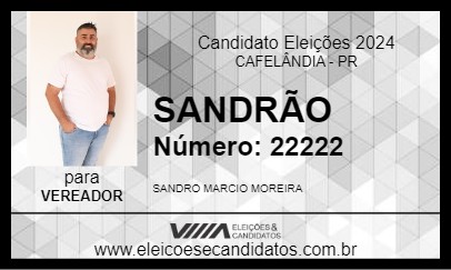 Candidato SANDRÃO 2024 - CAFELÂNDIA - Eleições