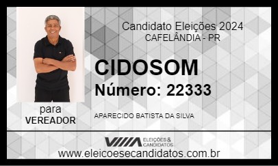 Candidato CIDOSOM 2024 - CAFELÂNDIA - Eleições