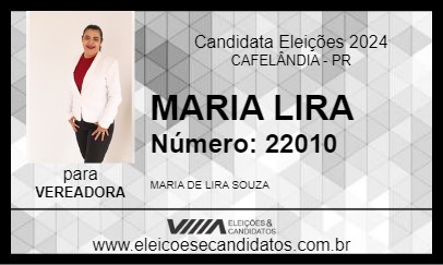 Candidato MARIA LIRA 2024 - CAFELÂNDIA - Eleições