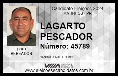 Candidato LAGARTO PESCADOR 2024 - MATINHOS - Eleições