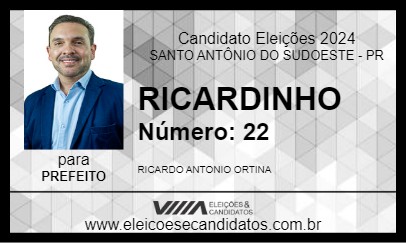 Candidato RICARDINHO 2024 - SANTO ANTÔNIO DO SUDOESTE - Eleições