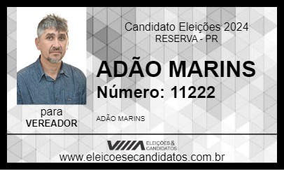 Candidato ADÃO MARINS 2024 - RESERVA - Eleições