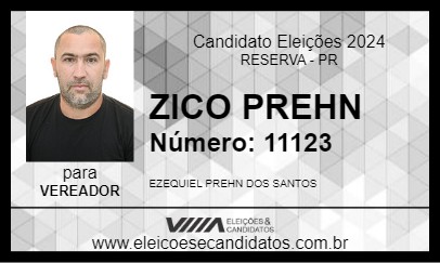 Candidato ZICO PREHN 2024 - RESERVA - Eleições