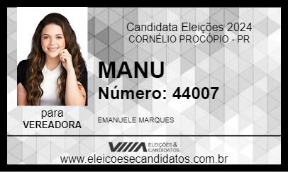 Candidato MANU 2024 - CORNÉLIO PROCÓPIO - Eleições