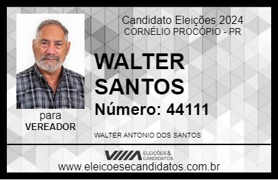 Candidato WALTER SANTOS 2024 - CORNÉLIO PROCÓPIO - Eleições