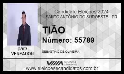 Candidato TIÃO 2024 - SANTO ANTÔNIO DO SUDOESTE - Eleições