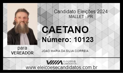 Candidato CAETANO 2024 - MALLET - Eleições