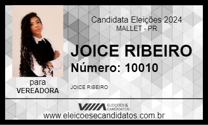 Candidato JOICE RIBEIRO 2024 - MALLET - Eleições