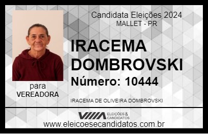 Candidato IRACEMA DOMBROVSKI 2024 - MALLET - Eleições