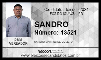 Candidato SANDRO 2024 - FOZ DO IGUAÇU - Eleições