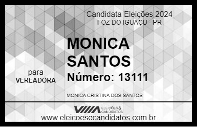 Candidato MONICA SANTOS 2024 - FOZ DO IGUAÇU - Eleições