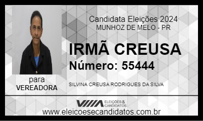 Candidato IRMÃ CREUSA 2024 - MUNHOZ DE MELO - Eleições