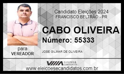 Candidato CABO OLIVEIRA 2024 - FRANCISCO BELTRÃO - Eleições