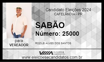 Candidato SABÃO 2024 - CAFELÂNDIA - Eleições