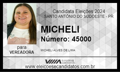 Candidato MICHELI 2024 - SANTO ANTÔNIO DO SUDOESTE - Eleições