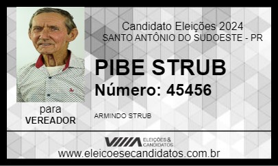 Candidato PIBE STRUB 2024 - SANTO ANTÔNIO DO SUDOESTE - Eleições