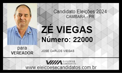 Candidato ZÉ VIEGAS 2024 - CAMBARÁ - Eleições