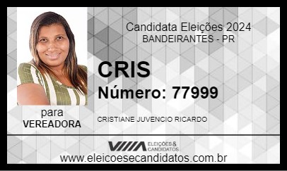 Candidato CRIS 2024 - BANDEIRANTES - Eleições